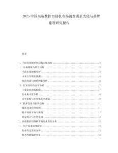 2025中國高端數(shù)控切割機(jī)市場消費(fèi)需求變化與品牌建設(shè)研究報(bào)告