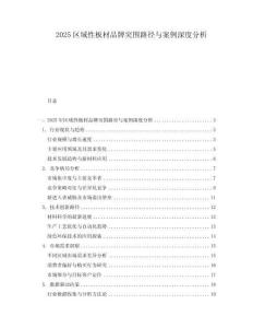 2025區域性板材品牌突圍路徑與案例深度分析