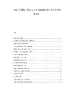 2025生物基土壤改良劑在鹽堿地治理中的商業化應用前景