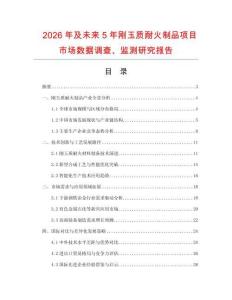 2026年及未來5年剛玉質(zhì)耐火制品項目市場數(shù)據(jù)調(diào)查、監(jiān)測研究報告