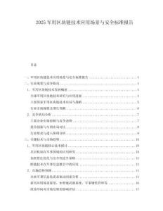 2025軍用區(qū)塊鏈技術(shù)應(yīng)用場景與安全標準報告