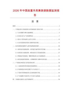 2026年中国起重吊具集装袋数据监测报告