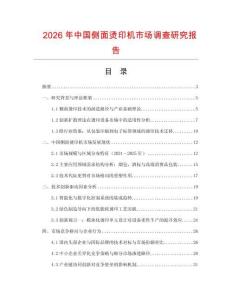 2026年中國側面燙印機市場調查研究報告