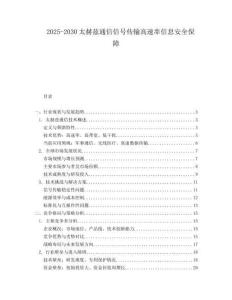 2025-2030太赫茲通信信號(hào)傳輸高速率信息安全保障