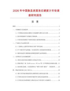 2026年中國(guó)數(shù)顯表面洛氏硬度計(jì)市場(chǎng)調(diào)查研究報(bào)告