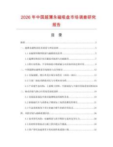 2026年中國超薄永磁吸盤市場調查研究報告