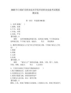 2023年白銀礦冶職業(yè)技術學院單招職業(yè)技能考試模擬測試卷及答案1套