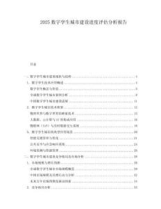 2025数字孪生城市建设进度评估分析报告