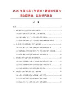 2026年及未來5年銅絲／鍍錫絲項目市場數據調查、監測研究報告