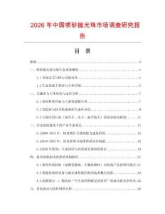 2026年中國噴砂拋光珠市場調查研究報告