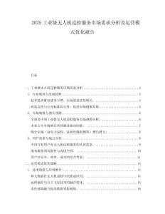 2025工業級無人機巡檢服務市場需求分析及運營模式優化報告