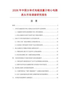 2026年中國(guó)分體式電磁流量計(jì)核心電路表頭市場(chǎng)調(diào)查研究報(bào)告
