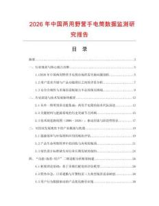2026年中國兩用野營手電筒數(shù)據(jù)監(jiān)測研究報告