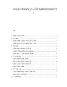2025城市建设规划与生态保护协调发展前景研究报告