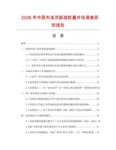 2026年中国布洛芬肠溶胶囊市场调查研究报告