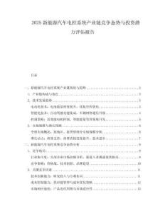 2025新能源汽車電控系統(tǒng)產(chǎn)業(yè)鏈競爭態(tài)勢與投資潛力評估報告