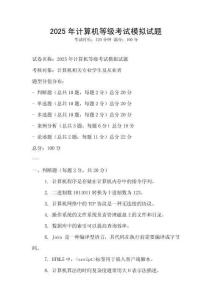 2025年計(jì)算機(jī)等級(jí)考試模擬試題
