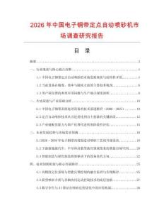 2026年中國電子銅帶定點自動噴砂機市場調查研究報告