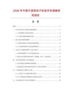 2026年中國只讀型電子標簽市場調查研究報告
