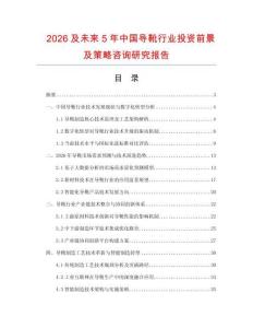 2026及未來5年中國導靴行業投資前景及策略咨詢研究報告