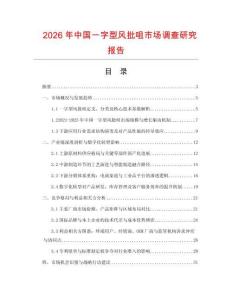 2026年中國一字型風批咀市場調查研究報告