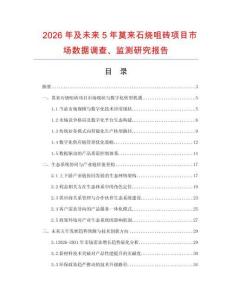 2026年及未來5年莫來石燒咀磚項目市場數據調查、監測研究報告