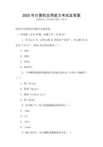 2025年計算機應用能力考試及答案