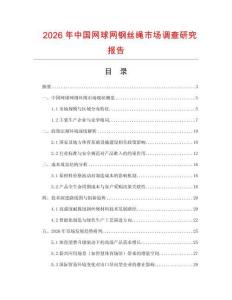 2026年中國網(wǎng)球網(wǎng)鋼絲繩市場(chǎng)調(diào)查研究報(bào)告