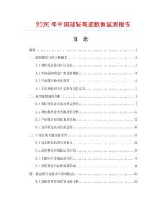 2026年中国超轻陶瓷数据监测报告