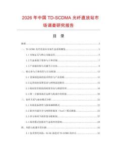 2026年中國(guó)TD-SCDMA光纖直放站市場(chǎng)調(diào)查研究報(bào)告