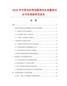 2026年中國電控噴油器清洗及流量測試臺市場調查研究報告