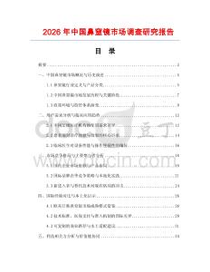 2026年中國鼻窒鏡市場調查研究報告