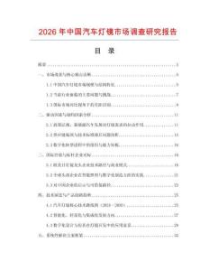 2026年中國汽車燈鏡市場調查研究報告