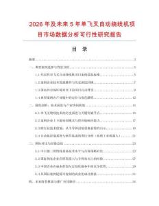 2026年及未來5年單飛叉自動繞線機項目市場數(shù)據(jù)分析可行性研究報告