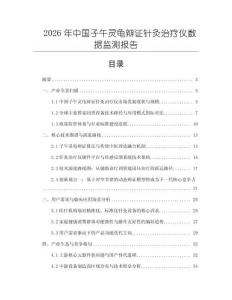2026年中國子午靈龜辯證針灸治療儀數據監測報告