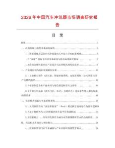 2026年中國汽車沖洗器市場調查研究報告