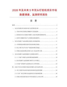 2026年及未來5年雙頭釘鉸機項目市場數據調查、監測研究報告