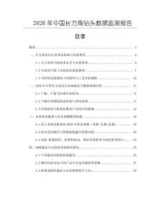 2026年中國長方角鉆頭數據監測報告