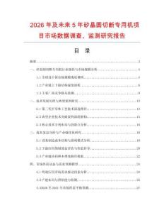 2026年及未來5年矽晶圓切斷專用機(jī)項(xiàng)目市場數(shù)據(jù)調(diào)查、監(jiān)測研究報(bào)告