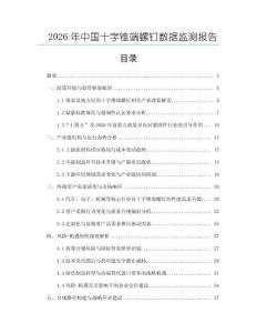 2026年中國十字錐端螺釘數據監測報告