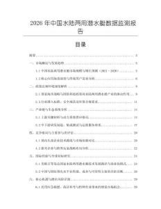 2026年中國水陸兩用潛水艇數據監測報告