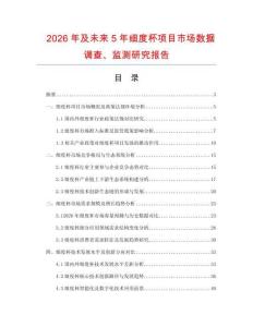 2026年及未來5年細度杯項目市場數據調查、監測研究報告