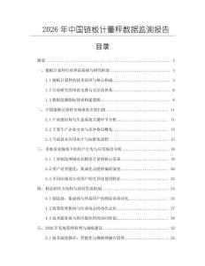 2026年中國鏈板計量秤數據監測報告