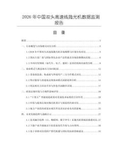 2026年中國雙頭高速線拋光機數據監測報告