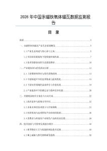 2026年中國永磁鐵氧體磁瓦數(shù)據(jù)監(jiān)測報告