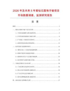2026年及未來5年紫鉆石圓珠手鏈項目市場數據調查、監測研究報告