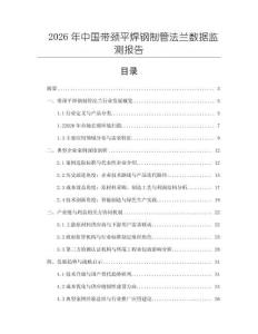 2026年中國帶頸平焊鋼制管法蘭數據監測報告