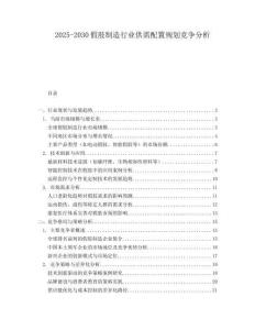 2025-2030假肢制造行業供需配置規劃競爭分析