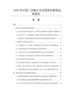 2026年中國二次膨化玉米面條機數據監測報告