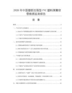 2026年中國塑筋加強型PVC塑料彈簧軟管數(shù)據(jù)監(jiān)測報告